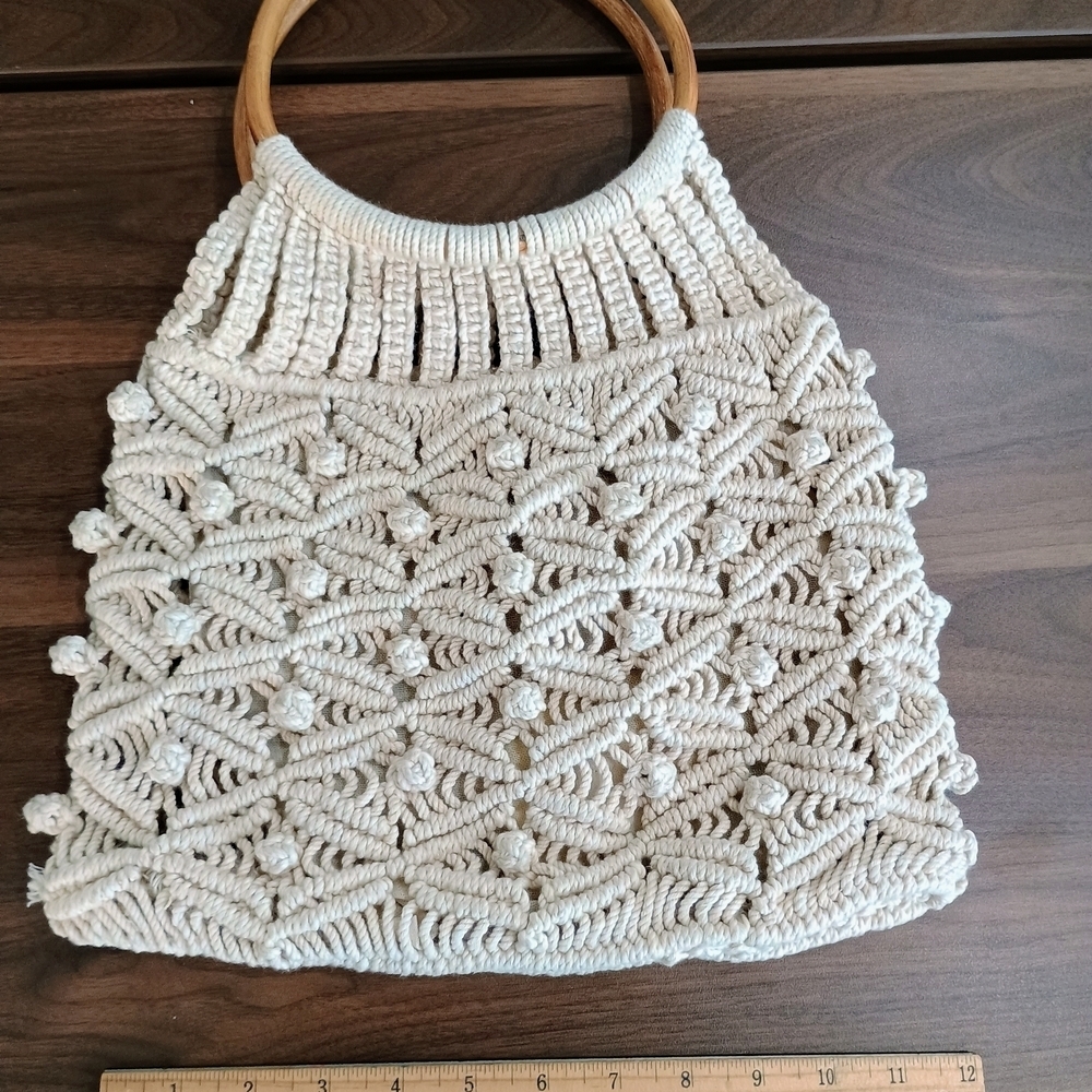 Handcrafted Cream Mini Bag